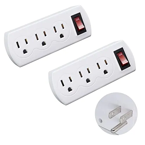 outlets grounded triple adapter splitter