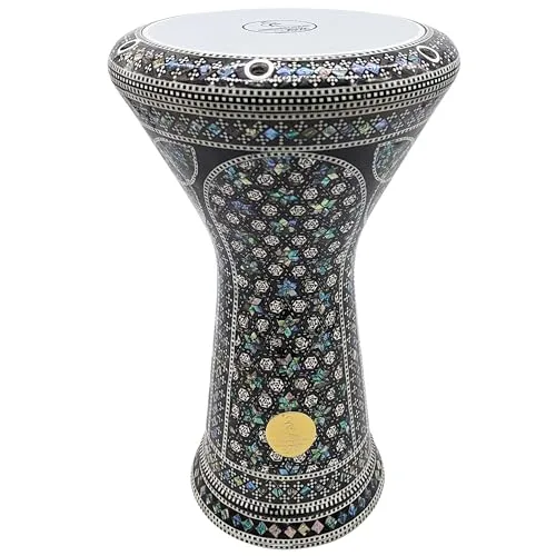 the 17 5 gawharet el fan real green mother of pearl egyptian darbuka doumbek gemma