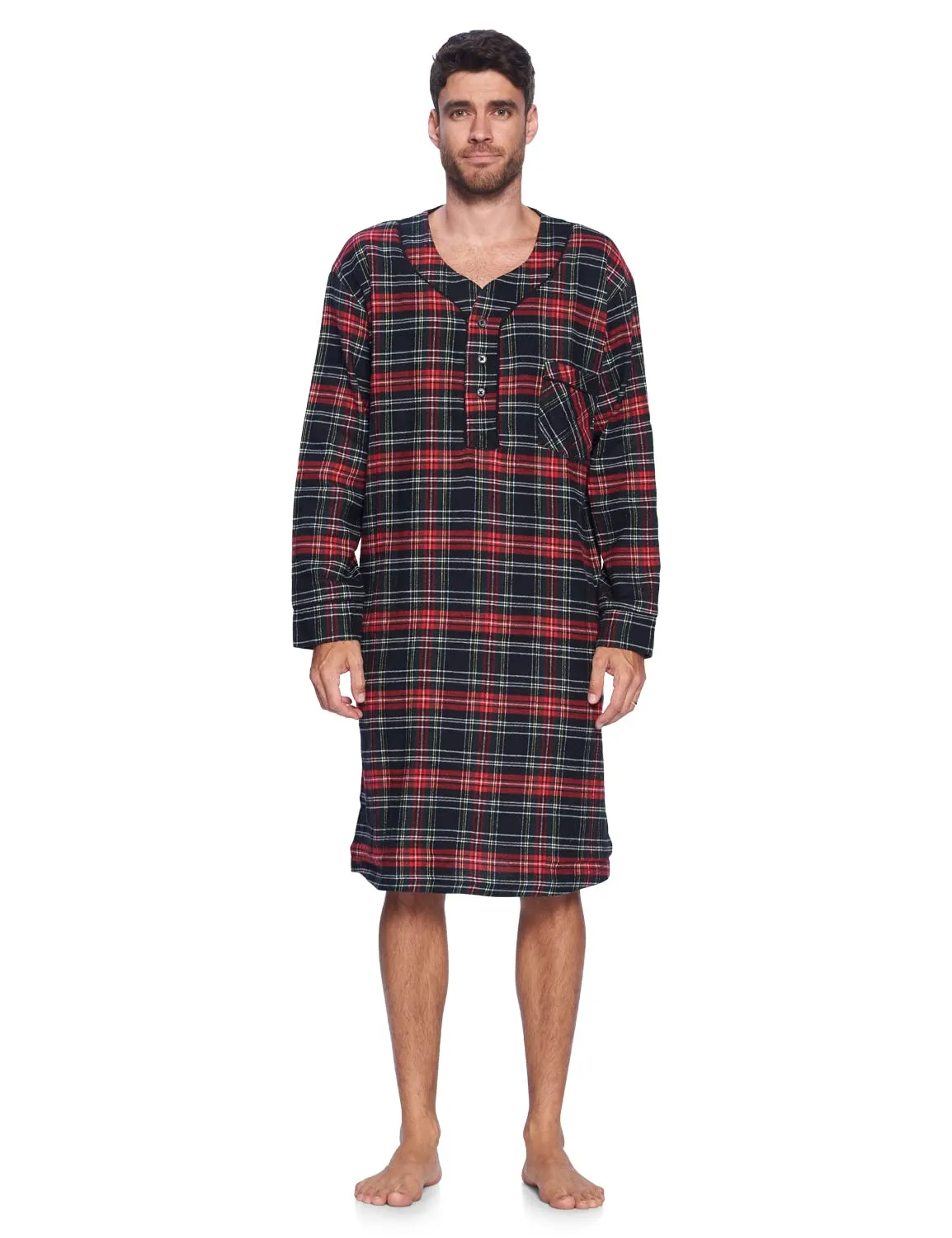 ashford brooks flannel henley nightshirt