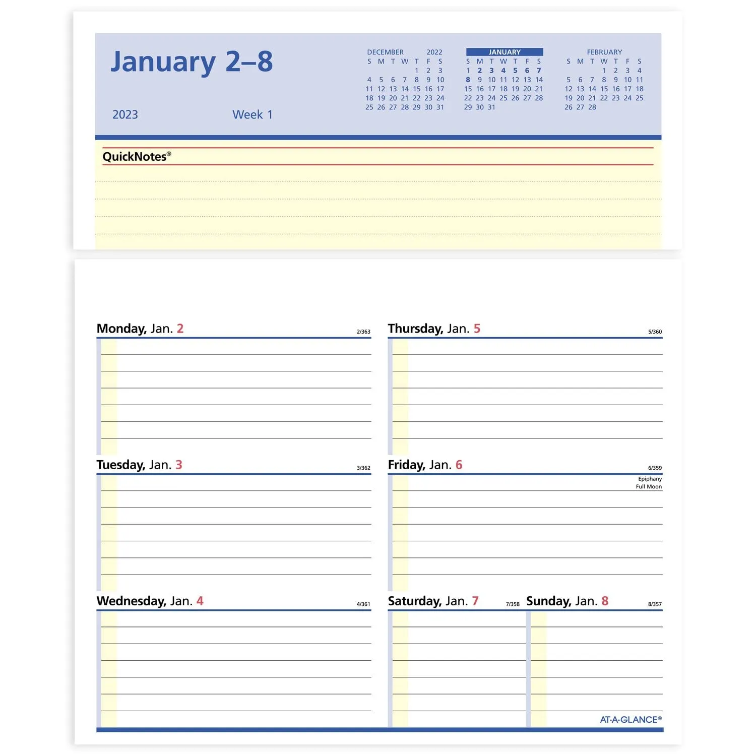 at glance calendar quicknotes sw70650