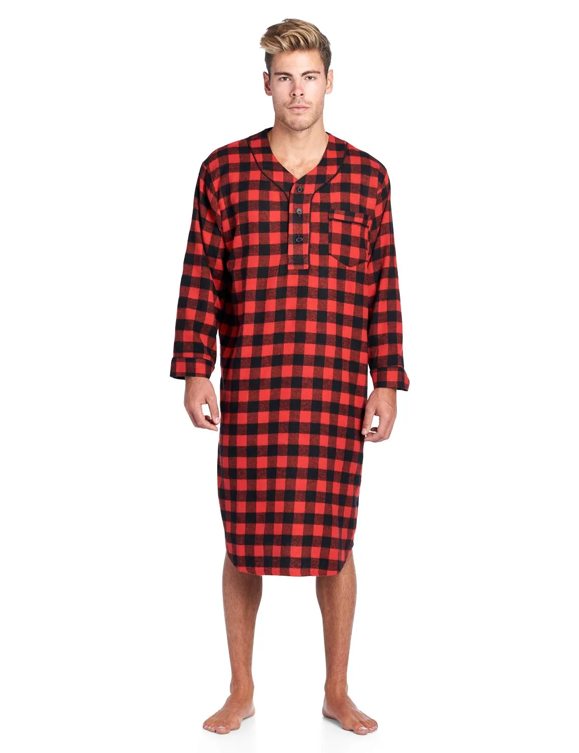 ashford brooks flannel henley nightshirt