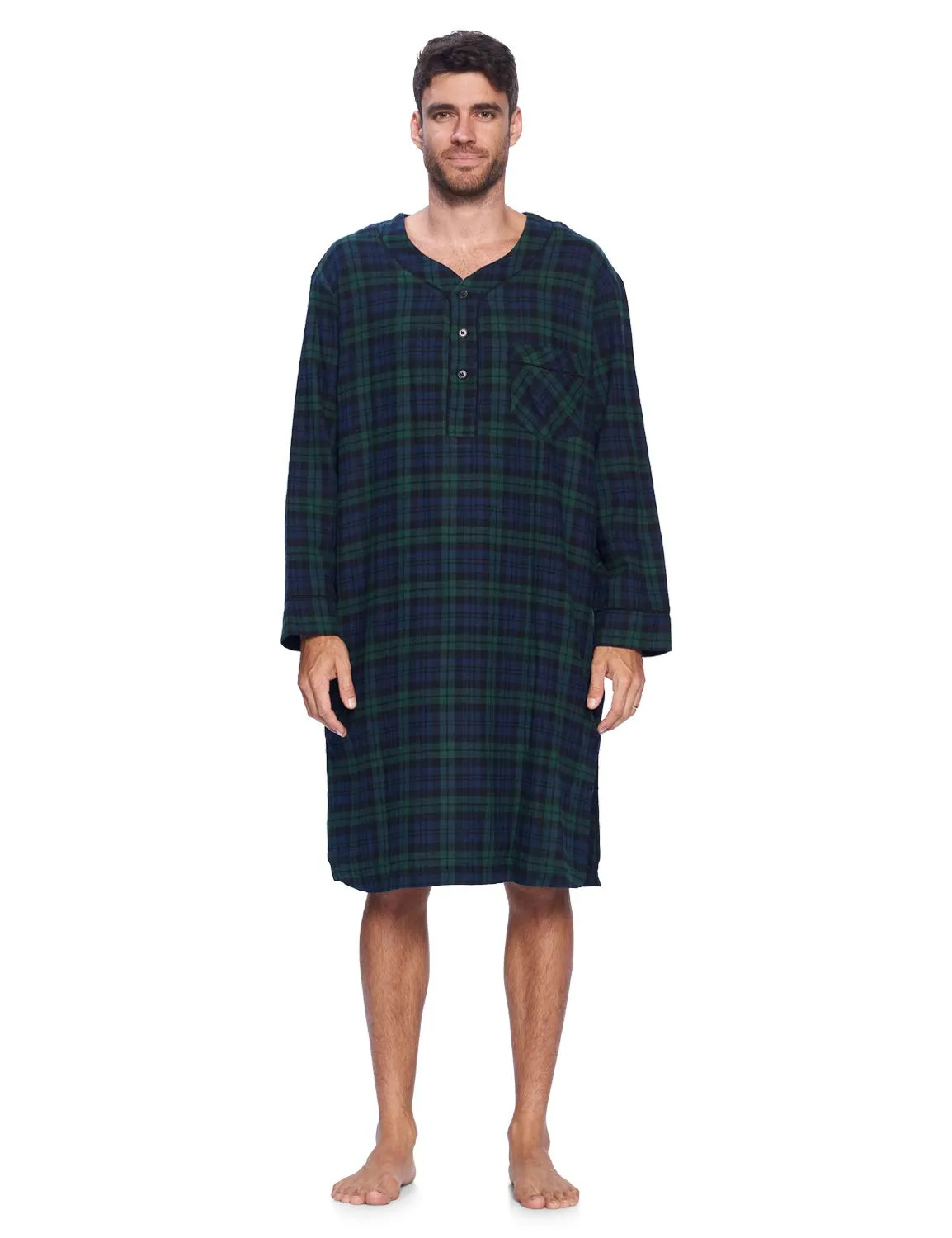 ashford brooks flannel henley nightshirt