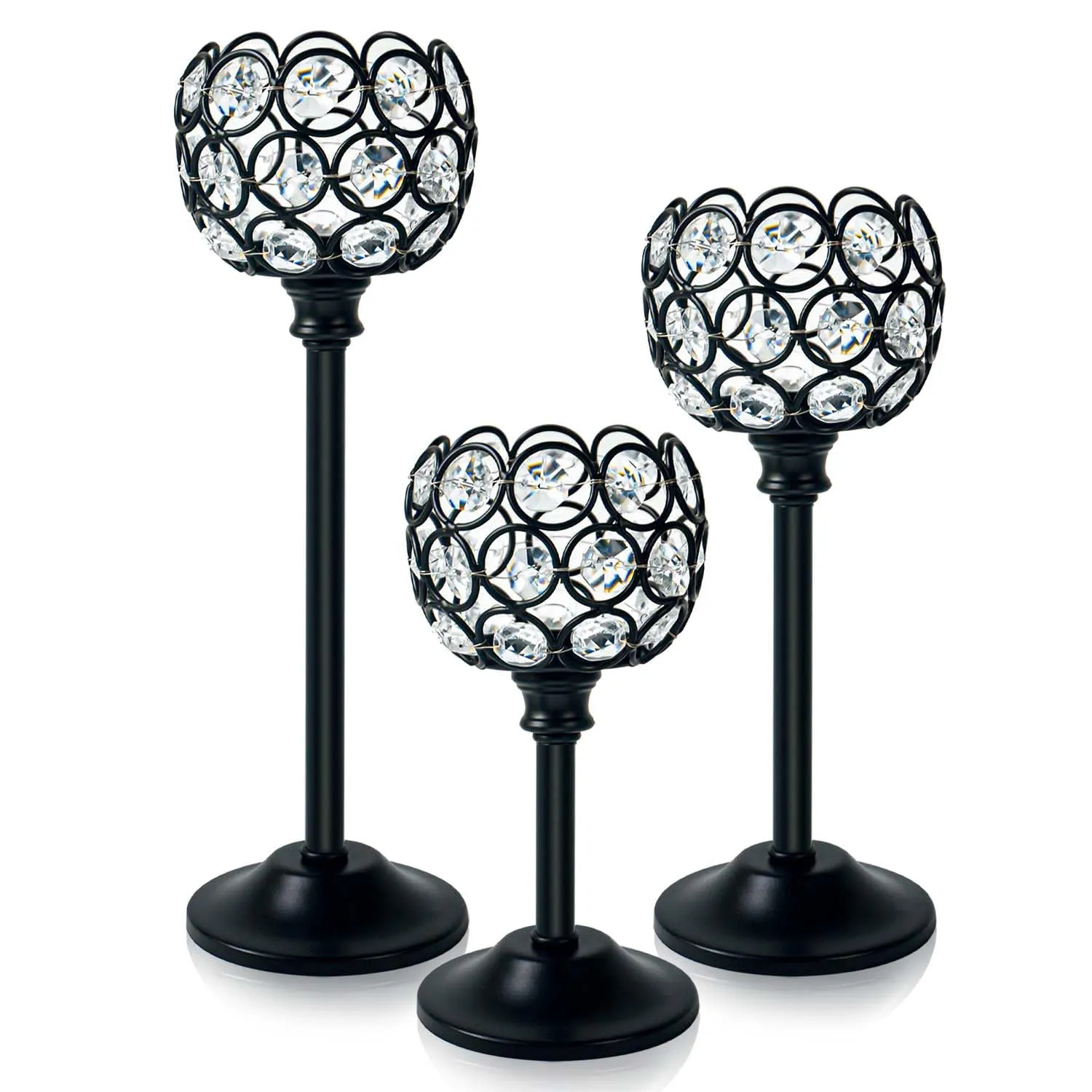 crystal tealight candlestick candelabras centerpiece